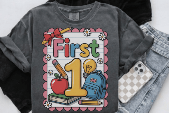 Back to School 1st Grade Teacher PNG: A Trendy Design for Creative Professionals