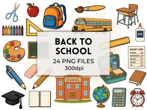 Back to School Clipart Education PNG Art: Enhancing Learning with High-Quality Visuals