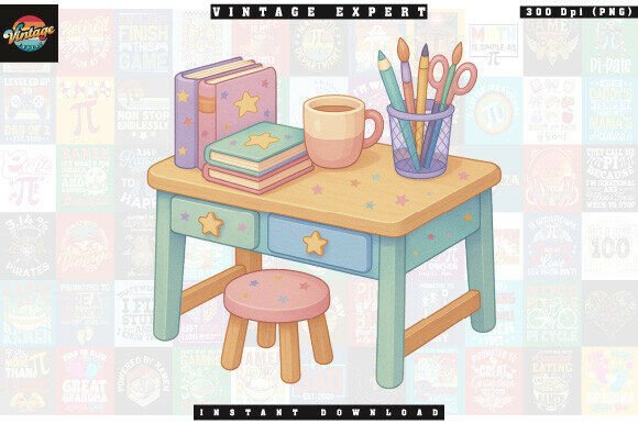 Back to School Cute Study Desk Clipart: A Versatile Asset for Creative and Educational Projects