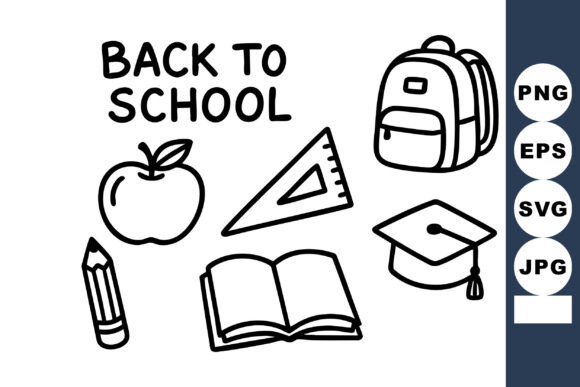 Back to School Education Supplies Illust: A Versatile Resource for Educators and Creators