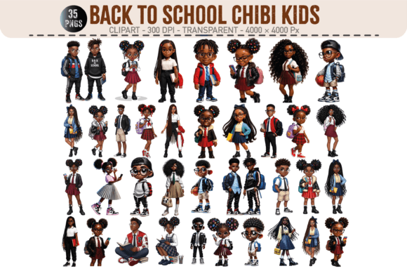 Back to School Kids PNGs for Creative Projects
