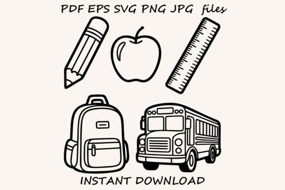 Back to School Outline Icons Bundle: Strategic Design for Educators and Creators