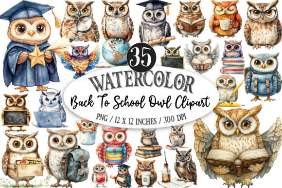 Back to School Owl Clipart: A Versatile Digital Asset for Creative Projects