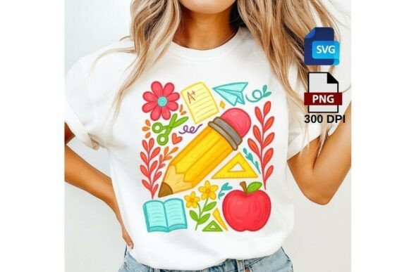 Back to School Pencil PNG SVG Cute Tea: A Creative Asset for Modern Designers and Entrepreneurs
