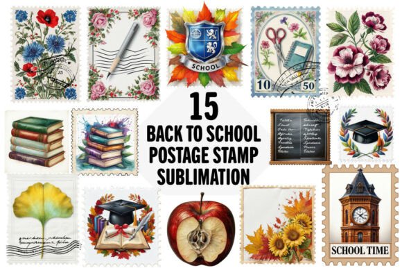 Back to School Postage Stamp Bundle