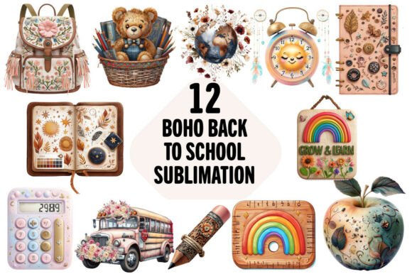 Boho Back to School Sublimation Bundle