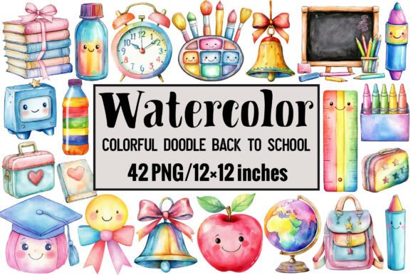 Colorful Doodle Back to School: A Digital Art Resource for Creative Projects