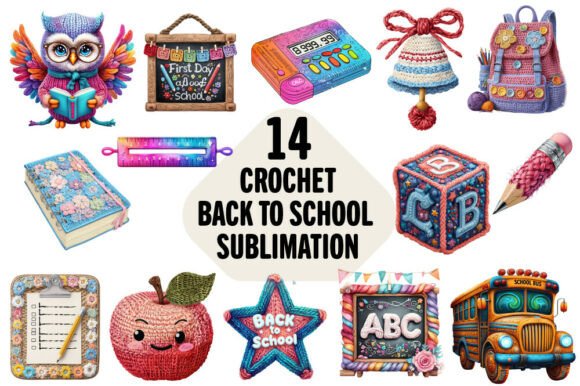 Crochet Back to School Sublimation Bundle
