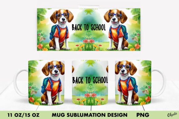 Cute Dog, Back to School Mug Sublimation