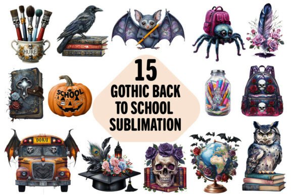 Gothic Back to School Sublimation Bundle: A Creative Solution for Custom Designs