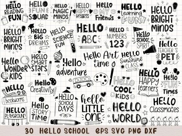 Hello School SVG Back to School Clipart: A Versatile Design Resource for Educators and Creators