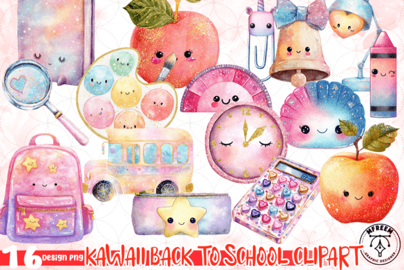 Kawaii Back to School Clipart PNG: A Fun and Versatile Design for Creative Projects