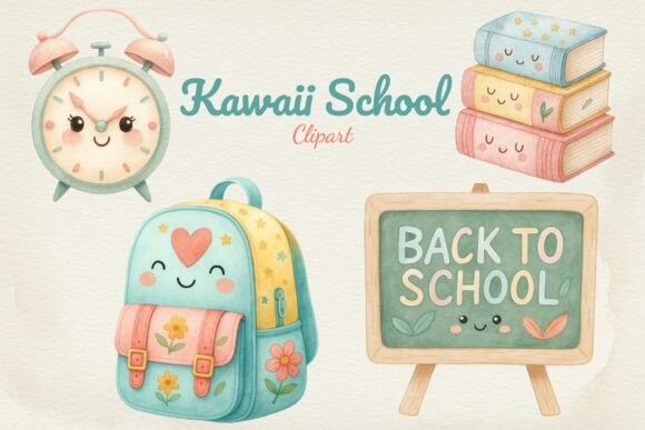 Kawaii Back to School Watercolor Set: A Whimsical Solution for Modern Creatives
