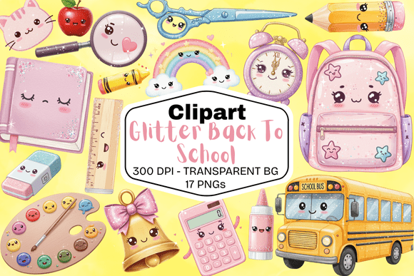 Kawaii Glitter Back to School