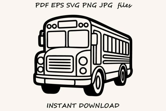 School Bus Outline – Back to School: A Versatile Design Asset for Creatives and Educators