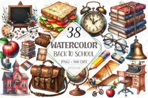 Vintage Back to School Clipart for Creative Projects