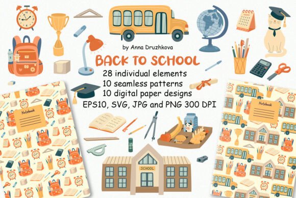Welcome Back to School Clipart Pattern